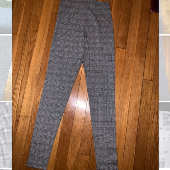 Zara grey plaid knit legging pants - Picture 3 of 4